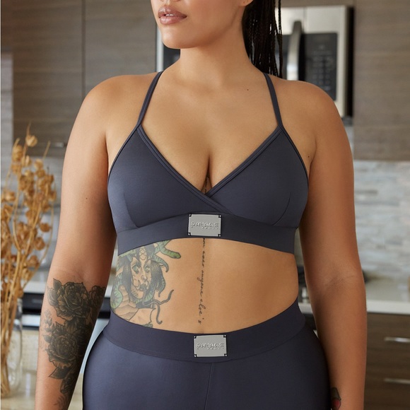 Savage X Fenty Black Ink Forever Savage Legging & Matching Bralettes 3 Piece Set - Picture 4 of 16